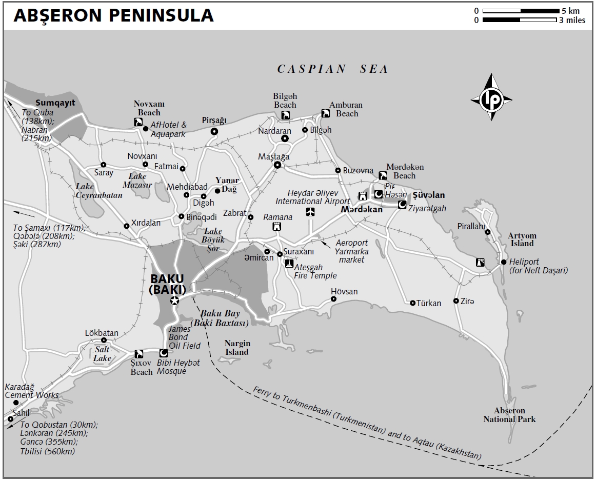 Map of Absheron peninsula
