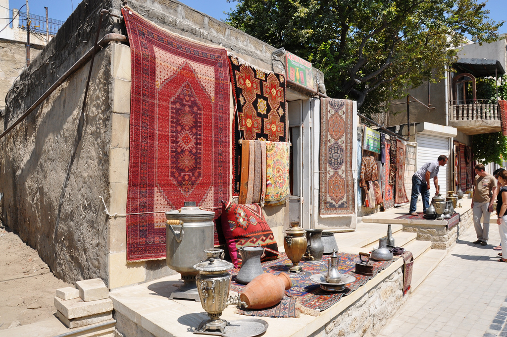 Souvenir shop in Old city in Baku